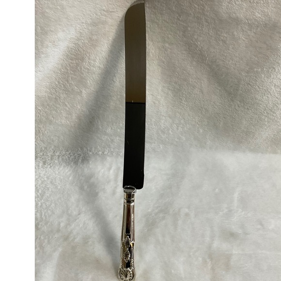 Ornate Silver Cake Knife Server Wedding Anniversary Celebration Dessert - Picture 1 of 3